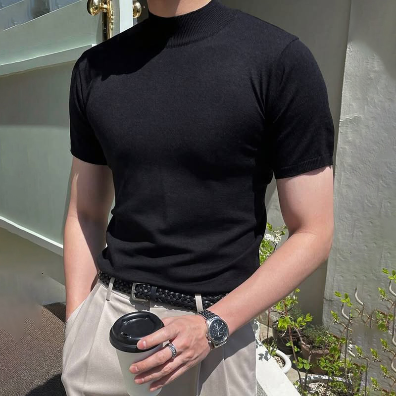 Crew Neck T Shirt Knit Crew Neck Knitted t-shirt